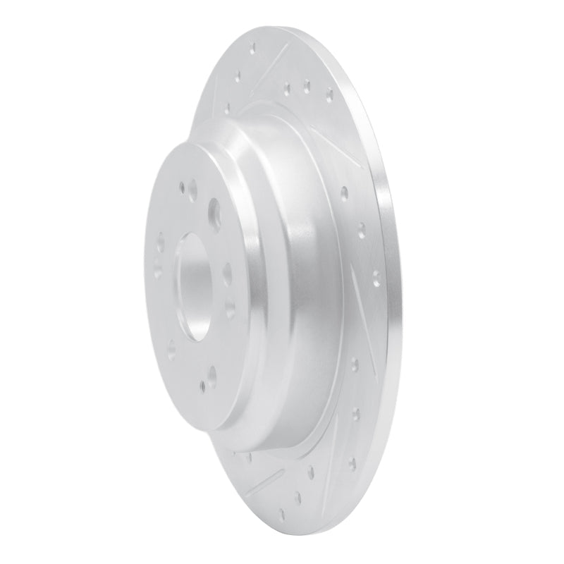 R1 Concepts Honda CrossTOUR Rear Left Drilled & Slotted Silver Brake Rotor (Part Number: RNCEDZ - 59033L) | rncEDZ - 59033L - JDMuscleSPK986455