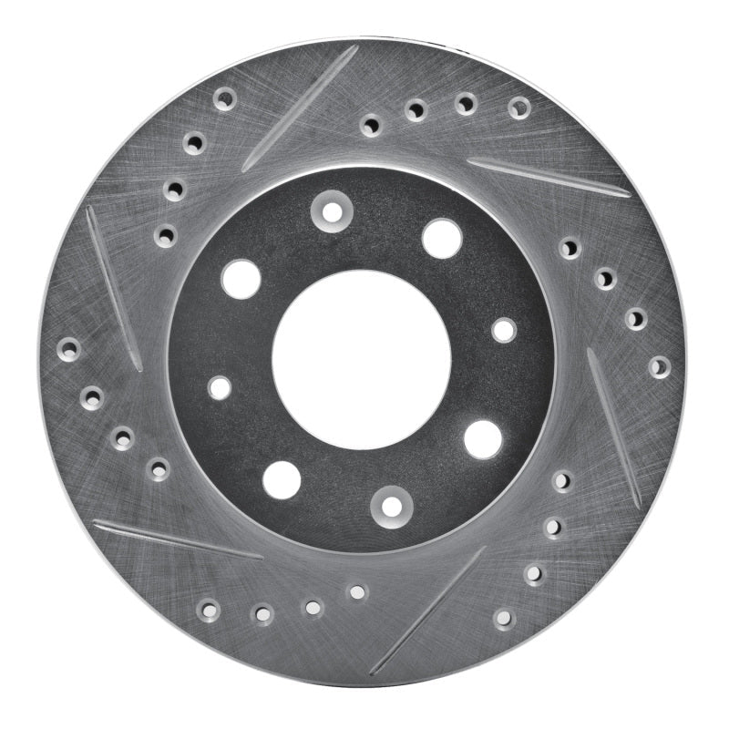 R1 Concepts Honda CRX 1984 - 2006 Front Left Drilled & Slotted Silver Brake Rotor | rncEDZ - 59005L - JDMuscleSPK986427