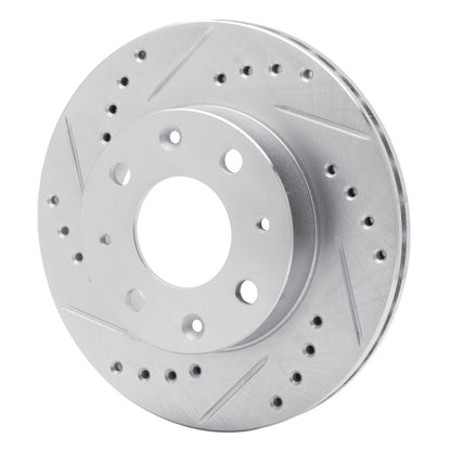 R1 Concepts Honda CRX 1984 - 2006 Front Left Drilled & Slotted Silver Brake Rotor | rncEDZ - 59005L - JDMuscleSPK986427