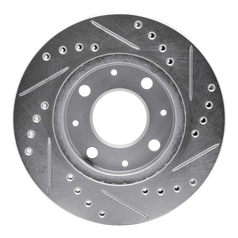 R1 Concepts Honda CRX 1984 - 2006 Front Left Drilled & Slotted Silver Brake Rotor | rncEDZ - 59005L - JDMuscleSPK986427