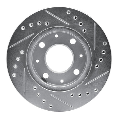 R1 Concepts Honda CRX 1984 - 2006 Front Left Drilled & Slotted Silver Brake Rotor | rncEDZ - 59005L - JDMuscleSPK986427