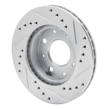 R1 Concepts Honda CRX 1984 - 2006 Front Left Drilled & Slotted Silver Brake Rotor | rncEDZ - 59005L - JDMuscleSPK986427