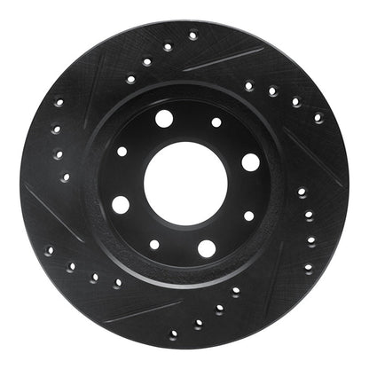 R1 Concepts Honda CRX Front Right Drilled & Slotted Black Brake Rotor (Part rncECB - 59005R) | rncECB - 59005R - JDMuscleSPK975878