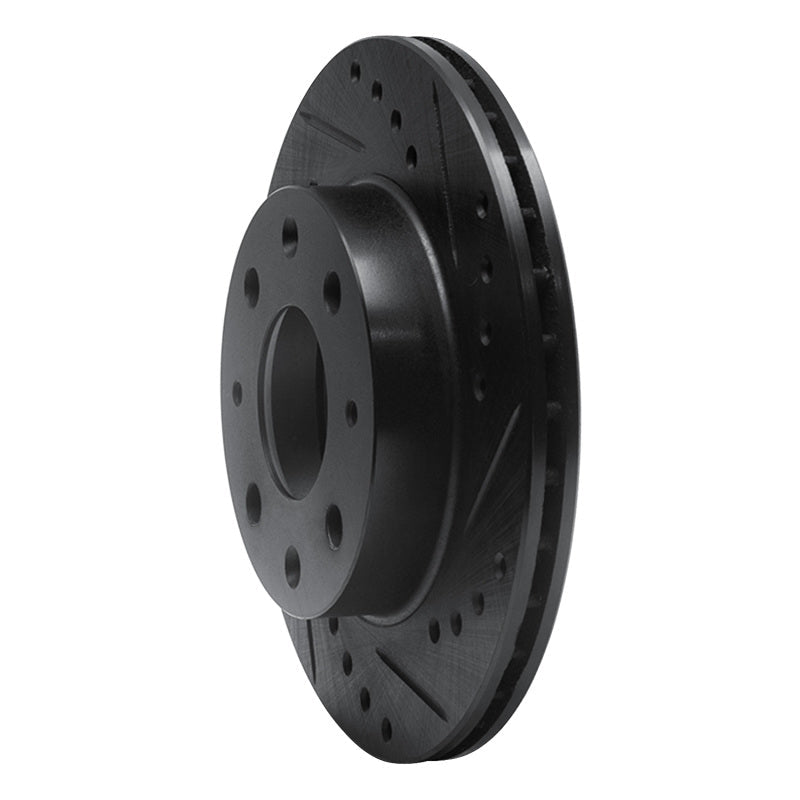R1 Concepts Honda CRX Front Right Drilled & Slotted Black Brake Rotor (Part rncECB - 59005R) | rncECB - 59005R - JDMuscleSPK975878