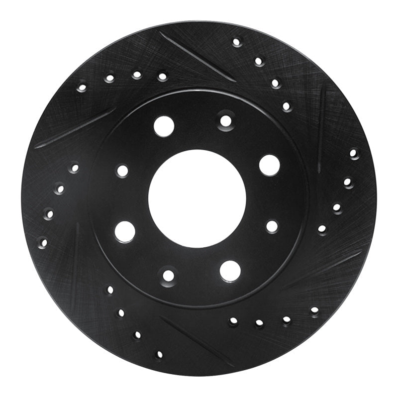 R1 Concepts Honda CRX Front Right Drilled & Slotted Black Brake Rotor (Part rncECB - 59005R) | rncECB - 59005R - JDMuscleSPK975878