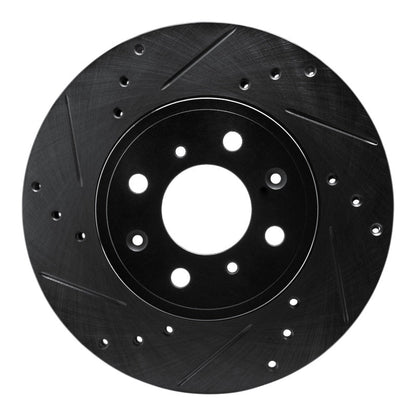 R1 Concepts Honda Fit 2015 - 2020 Front Left Drilled & Slotted Brake Rotor – Black Finish | rncECB - 59038L - JDMuscleSPK975929