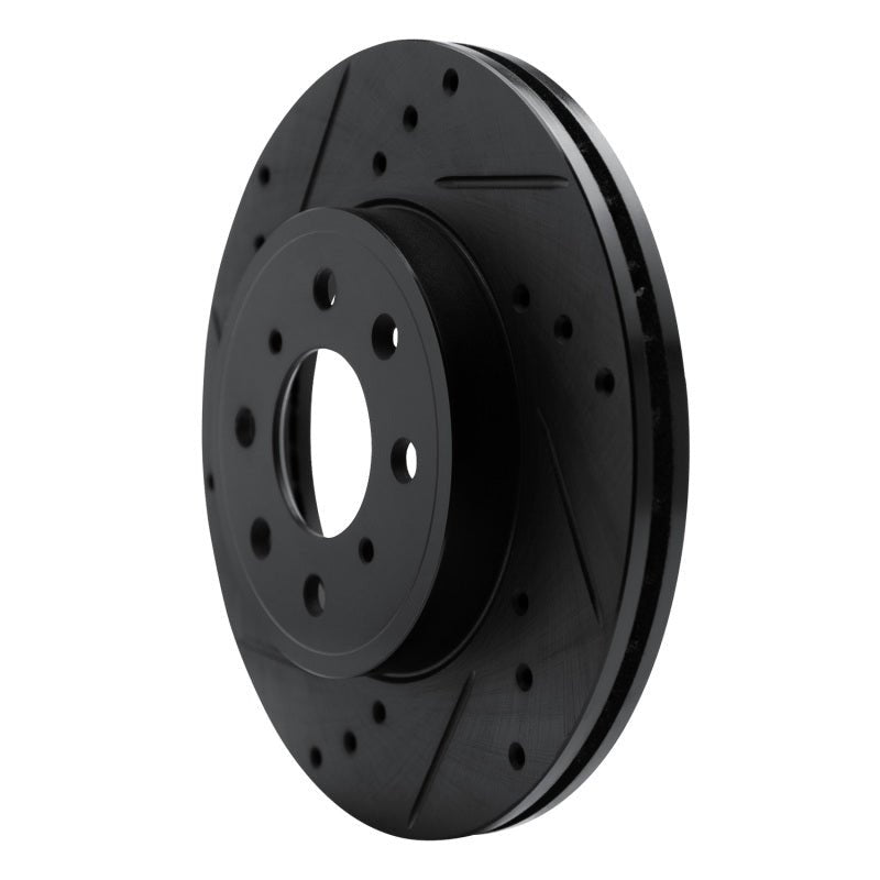 R1 Concepts Honda Fit 2015 - 2020 Front Left Drilled & Slotted Brake Rotor – Black Finish | rncECB - 59038L - JDMuscleSPK975929