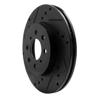 R1 Concepts Honda Fit 2015 - 2020 Front Left Drilled & Slotted Brake Rotor – Black Finish | rncECB - 59038L - JDMuscleSPK975929