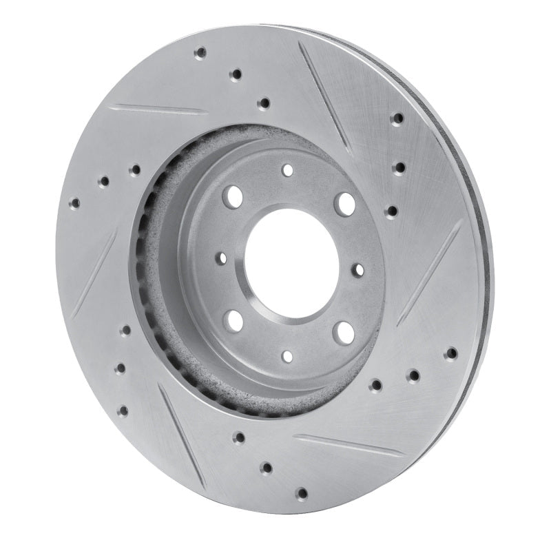 R1 Concepts Honda Fit 2015 - 2020 Front Left Drilled & Slotted Brake Rotor - Silver Finish | rncEDZ - 59038L - JDMuscleSPK986465