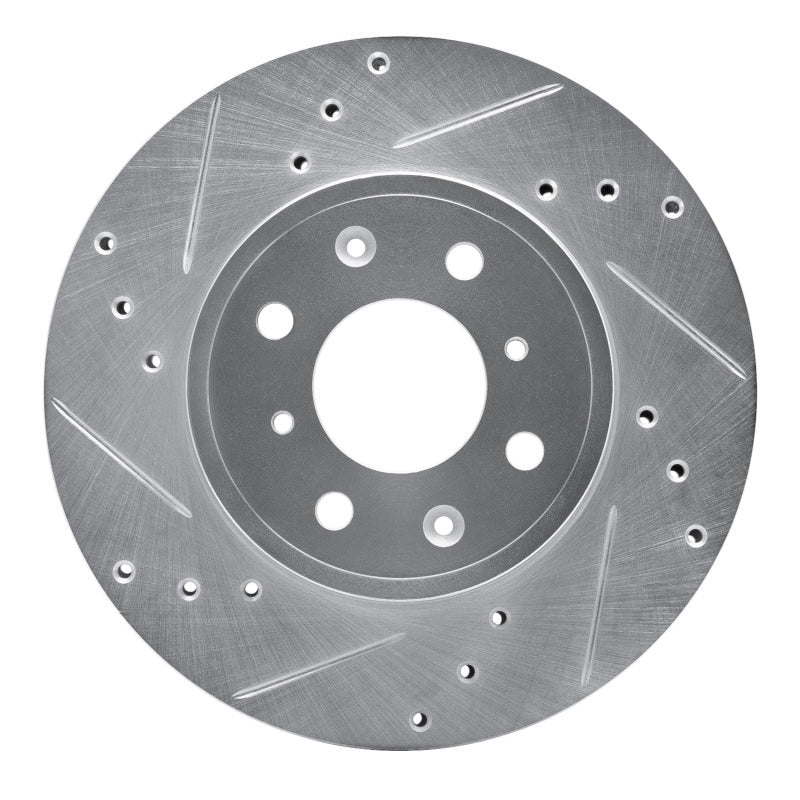 R1 Concepts Honda Fit 2015 - 2020 Front Left Drilled & Slotted Brake Rotor - Silver Finish | rncEDZ - 59038L - JDMuscleSPK986465