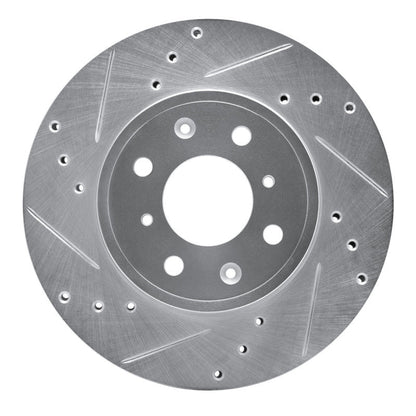 R1 Concepts Honda Fit 2015 - 2020 Front Left Drilled & Slotted Brake Rotor - Silver Finish | rncEDZ - 59038L - JDMuscleSPK986465