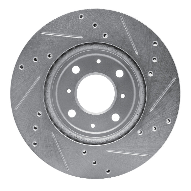 R1 Concepts Honda Fit 2015 - 2020 Front Left Drilled & Slotted Brake Rotor - Silver Finish | rncEDZ - 59038L - JDMuscleSPK986465