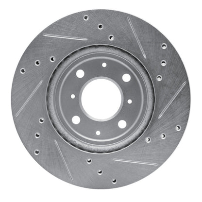 R1 Concepts Honda Fit 2015 - 2020 Front Left Drilled & Slotted Brake Rotor - Silver Finish | rncEDZ - 59038L - JDMuscleSPK986465