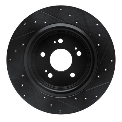 R1 Concepts Honda Odyssey Rear Left Drilled & Slotted Black Brake Rotor (Part rncECB - 59066L) | rncECB - 59066L - JDMuscleSPK983090