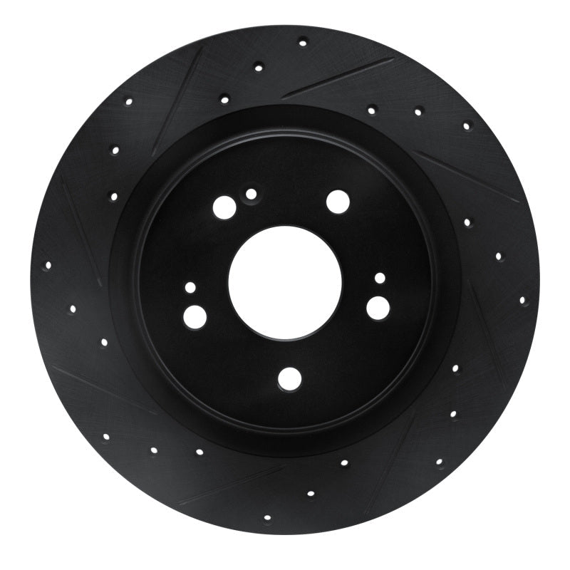 R1 Concepts Honda Odyssey Rear Left Drilled & Slotted Black Brake Rotor (Part rncECB - 59066L) | rncECB - 59066L - JDMuscleSPK983090
