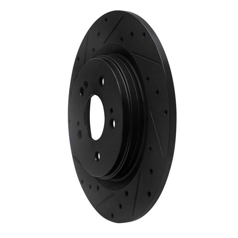 R1 Concepts Honda Odyssey Rear Left Drilled & Slotted Black Brake Rotor (Part rncECB - 59066L) | rncECB - 59066L - JDMuscleSPK983090
