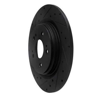 R1 Concepts Honda Odyssey Rear Left Drilled & Slotted Black Brake Rotor (Part rncECB - 59066L) | rncECB - 59066L - JDMuscleSPK983090