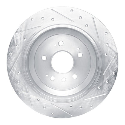 R1 Concepts Honda Pilot Rear Left Drilled & Slotted Silver Brake Rotor (Part Number: RNCEDZ - 59062L) | rncEDZ - 59062L - JDMuscleSPK986490