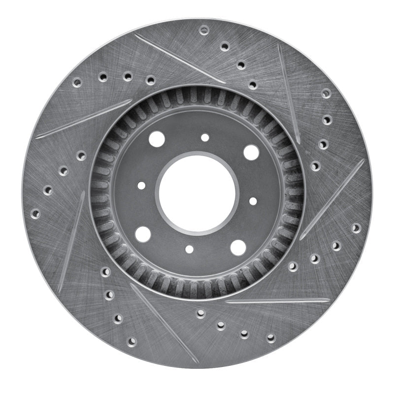 R1 Concepts Honda Prelude Front Left Drilled & Slotted Silver Brake Rotor (1992 - 1996) | rncEDZ - 59022L - JDMuscleSPK986449