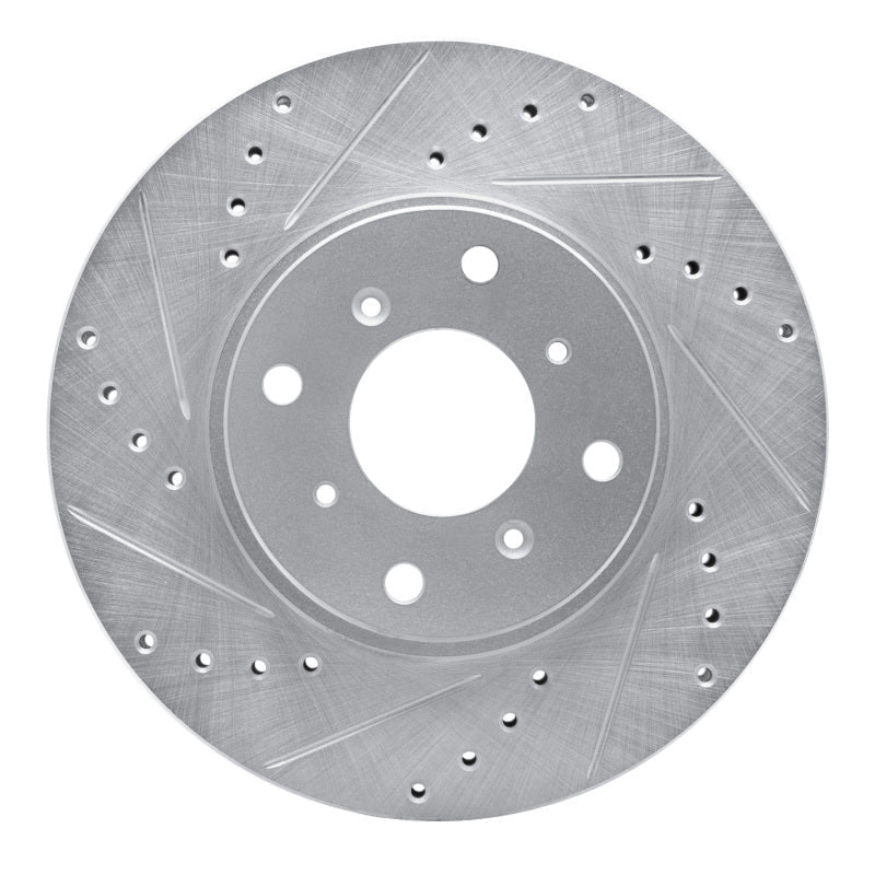 R1 Concepts Honda Prelude Front Left Drilled & Slotted Silver Brake Rotor (1992 - 1996) | rncEDZ - 59022L - JDMuscleSPK986449