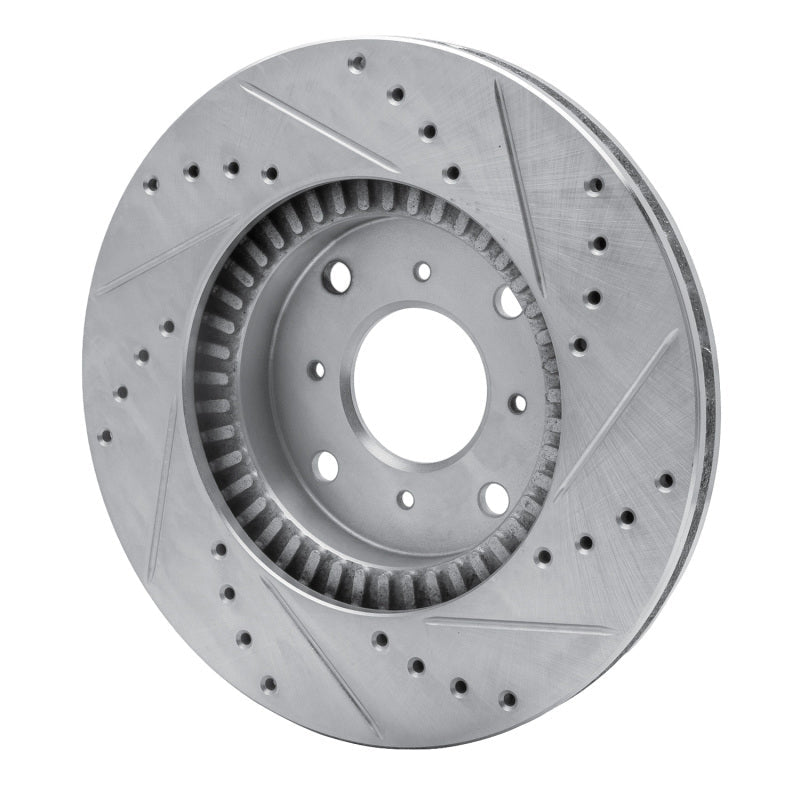 R1 Concepts Honda Prelude Front Left Drilled & Slotted Silver Brake Rotor (1992 - 1996) | rncEDZ - 59022L - JDMuscleSPK986449