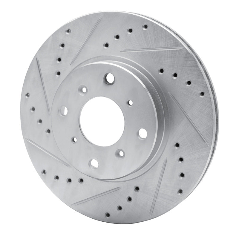 R1 Concepts Honda Prelude Front Left Drilled & Slotted Silver Brake Rotor (1992 - 1996) | rncEDZ - 59022L - JDMuscleSPK986449