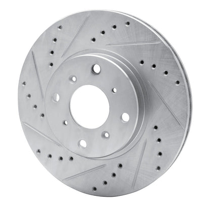 R1 Concepts Honda Prelude Front Left Drilled & Slotted Silver Brake Rotor (1992 - 1996) | rncEDZ - 59022L - JDMuscleSPK986449