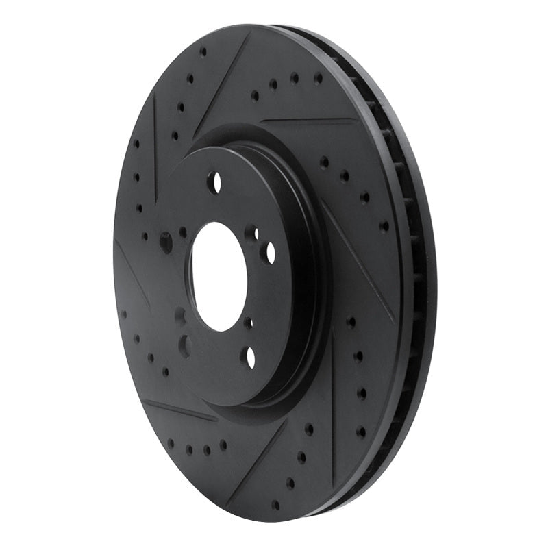 R1 Concepts Honda Ridgeline Front Left Drilled and Slotted Black Brake Rotor (Part rncECB - 59051L) | rncECB - 59051L - JDMuscleSPK975948