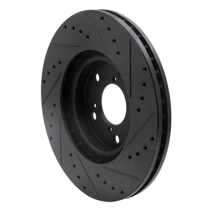 R1 Concepts Honda Ridgeline Front Left Drilled and Slotted Black Brake Rotor (Part rncECB - 59051L) | rncECB - 59051L - JDMuscleSPK975948
