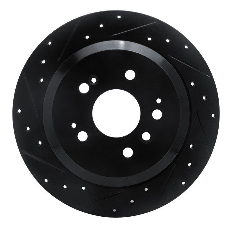 R1 Concepts Honda Ridgeline Rear Left Drilled & Slotted Black Brake Rotor (Part Number: RNC - ECB - 59062L) | rncECB - 59062L - JDMuscleSPK975962