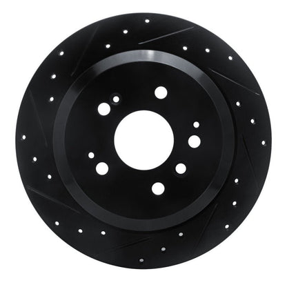 R1 Concepts Honda Ridgeline Rear Left Drilled & Slotted Black Brake Rotor (Part Number: RNC - ECB - 59062L) | rncECB - 59062L - JDMuscleSPK975962