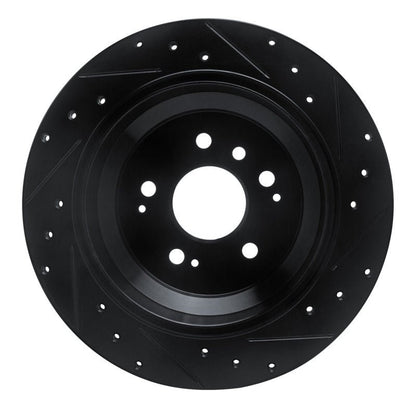 R1 Concepts Honda Ridgeline Rear Left Drilled & Slotted Black Brake Rotor (Part Number: RNC - ECB - 59062L) | rncECB - 59062L - JDMuscleSPK975962