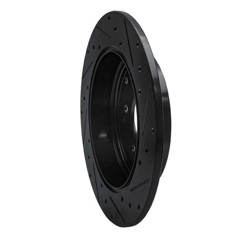 R1 Concepts Honda Ridgeline Rear Left Drilled & Slotted Brake Rotor (2006 - 2014) - Black Finish | rncECB - 59052L - JDMuscleSPK975950