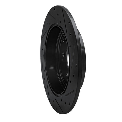 R1 Concepts Honda Ridgeline Rear Left Drilled & Slotted Brake Rotor (2006 - 2014) - Black Finish | rncECB - 59052L - JDMuscleSPK975950