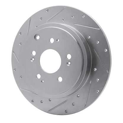 R1 Concepts Honda Ridgeline Rear Left Drilled & Slotted Silver Brake Rotor (Part rncEDZ - 59052L) | rncEDZ - 59052L - JDMuscleSPK986478