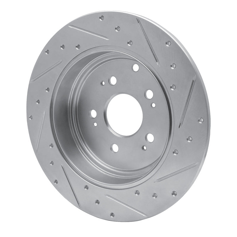 R1 Concepts Honda Ridgeline Rear Left Drilled & Slotted Silver Brake Rotor (Part rncEDZ - 59052L) | rncEDZ - 59052L - JDMuscleSPK986478