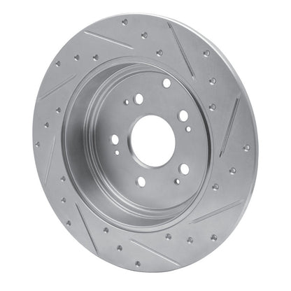 R1 Concepts Honda Ridgeline Rear Left Drilled & Slotted Silver Brake Rotor (Part rncEDZ - 59052L) | rncEDZ - 59052L - JDMuscleSPK986478