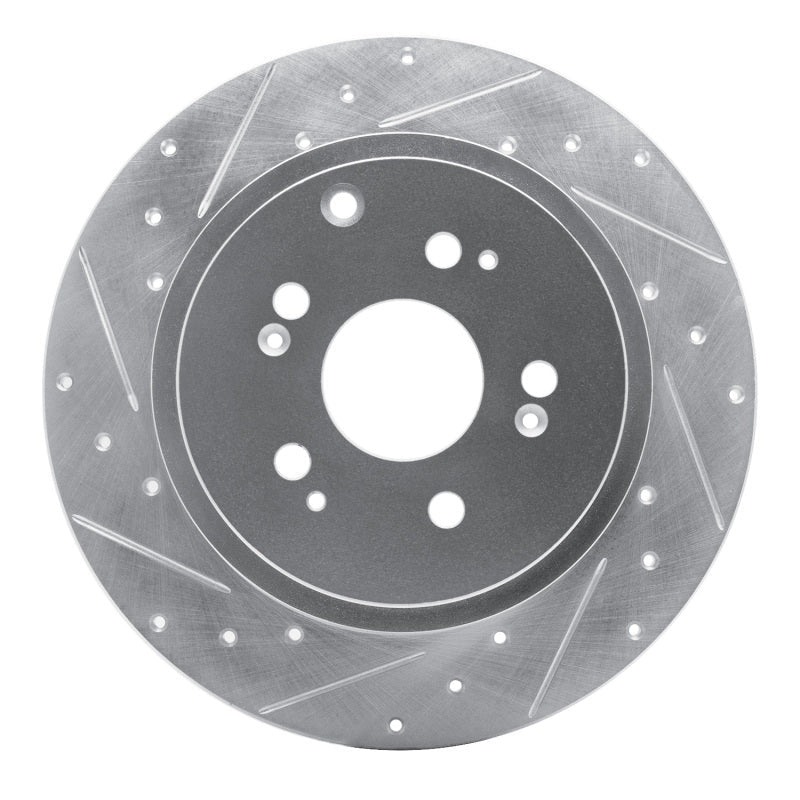 R1 Concepts Honda Ridgeline Rear Left Drilled & Slotted Silver Brake Rotor (Part rncEDZ - 59052L) | rncEDZ - 59052L - JDMuscleSPK986478