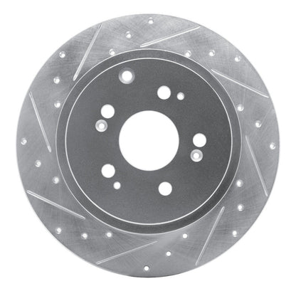 R1 Concepts Honda Ridgeline Rear Left Drilled & Slotted Silver Brake Rotor (Part rncEDZ - 59052L) | rncEDZ - 59052L - JDMuscleSPK986478