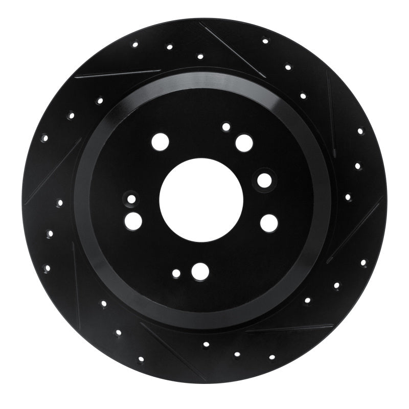 R1 Concepts Honda Ridgeline Rear Right Drilled & Slotted Black Brake Rotor (Part Number: RNC - ECB - 59062R) | rncECB - 59062R - JDMuscleSPK975963