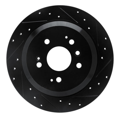 R1 Concepts Honda Ridgeline Rear Right Drilled & Slotted Black Brake Rotor (Part Number: RNC - ECB - 59062R) | rncECB - 59062R - JDMuscleSPK975963