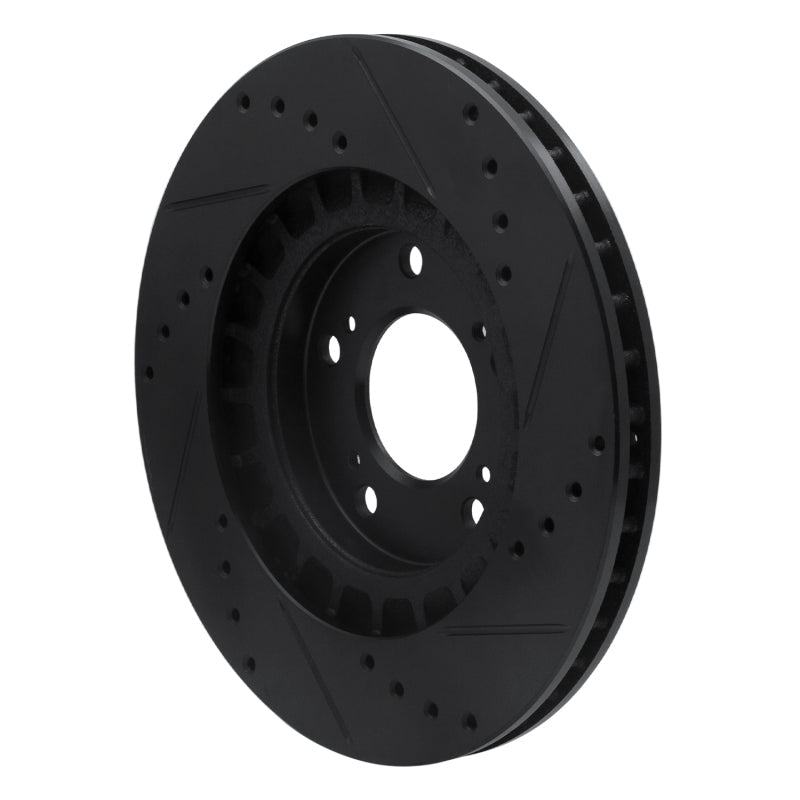 R1 Concepts Honda S2000 Front Left Drilled & Slotted Black Brake Rotor - Part rncECB - 59027L | rncECB - 59027L - JDMuscleSPK975911