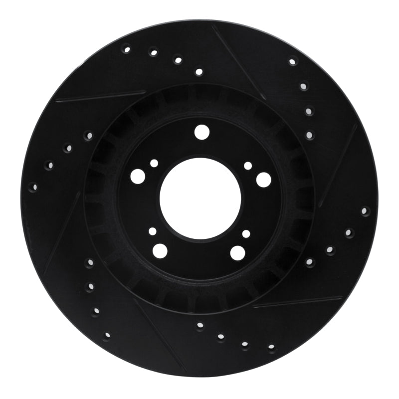 R1 Concepts Honda S2000 Front Left Drilled & Slotted Black Brake Rotor - Part rncECB - 59027L | rncECB - 59027L - JDMuscleSPK975911