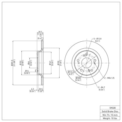 R1 Concepts Honda S2000 Rear Brake Rotor (Years 2000 - 2009) | rncERE - 59028 - JDMuscleSPK978340