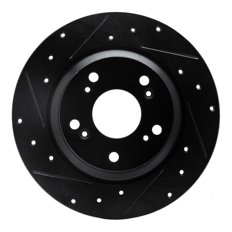 R1 Concepts Honda S2000 Rear Left Drilled & Slotted Brake Rotor – Black Finish, Part Number RNC - ECB - 59028L | rncECB - 59028L - JDMuscleSPK975913