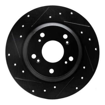 R1 Concepts Honda S2000 Rear Left Drilled & Slotted Brake Rotor – Black Finish, Part Number RNC - ECB - 59028L | rncECB - 59028L - JDMuscleSPK975913