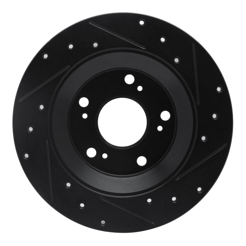 R1 Concepts Honda S2000 Rear Left Drilled & Slotted Brake Rotor – Black Finish, Part Number RNC - ECB - 59028L | rncECB - 59028L - JDMuscleSPK975913