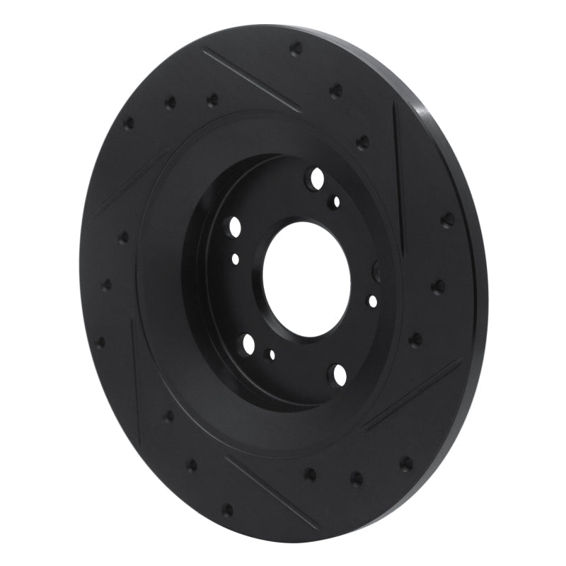 R1 Concepts Honda S2000 Rear Left Drilled & Slotted Brake Rotor – Black Finish, Part Number RNC - ECB - 59028L | rncECB - 59028L - JDMuscleSPK975913