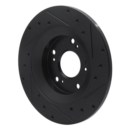 R1 Concepts Honda S2000 Rear Left Drilled & Slotted Brake Rotor – Black Finish, Part Number RNC - ECB - 59028L | rncECB - 59028L - JDMuscleSPK975913