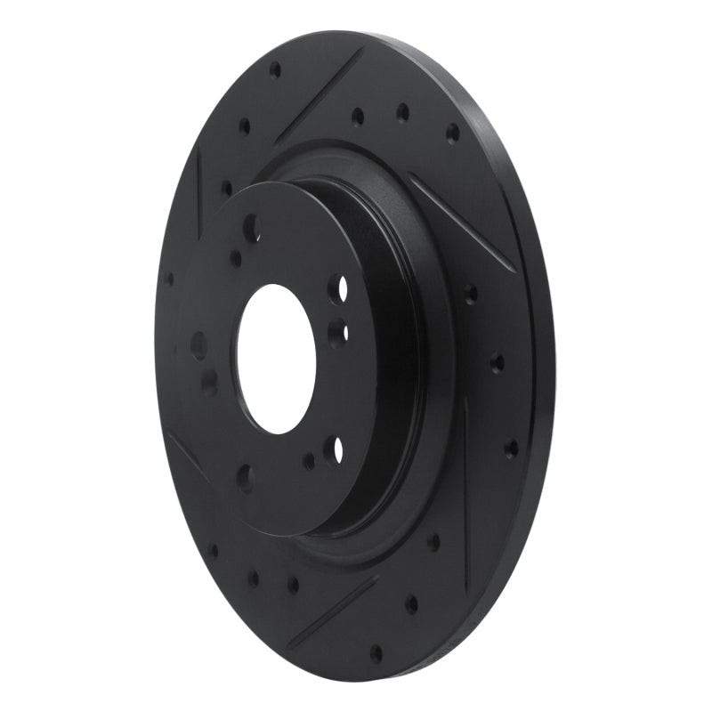R1 Concepts Honda S2000 Rear Left Drilled & Slotted Brake Rotor – Black Finish, Part Number RNC - ECB - 59028L | rncECB - 59028L - JDMuscleSPK975913